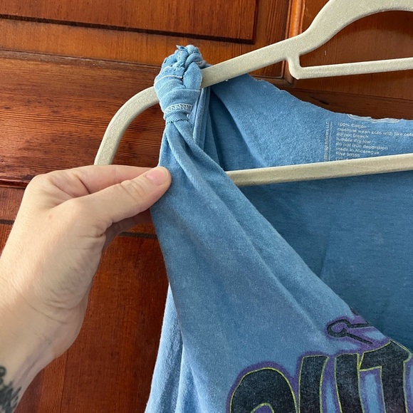 Outkast Graphic Tank Top XL Cropped Bleach Wash Tee Y2K Festival Boho Streetwear - Picture 8 of 8